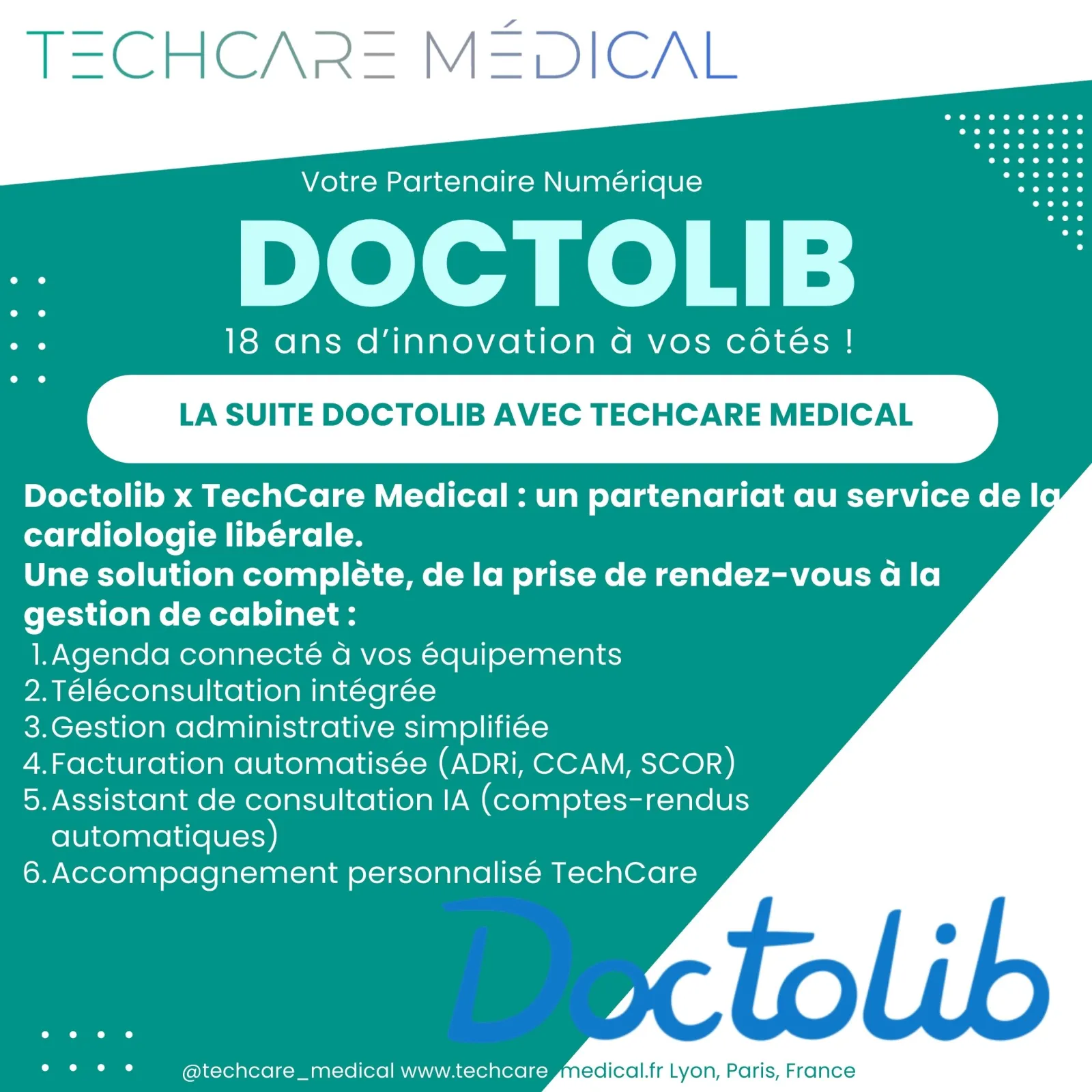 Équipement médical TechCare — Doctolib Suite