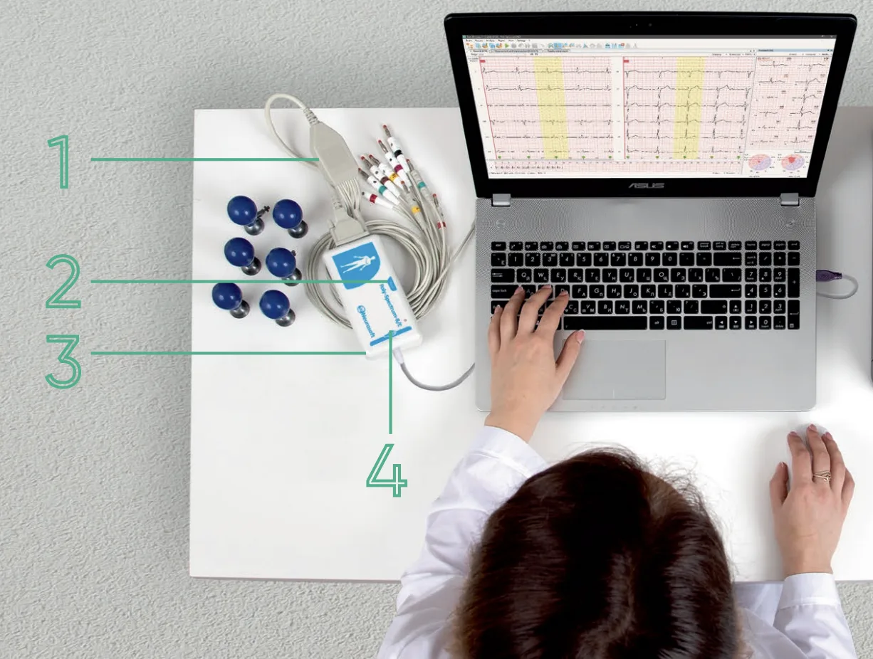 EasyCardioGraph — ECG numérisé filaire 12 dérivations 2 000 Hz