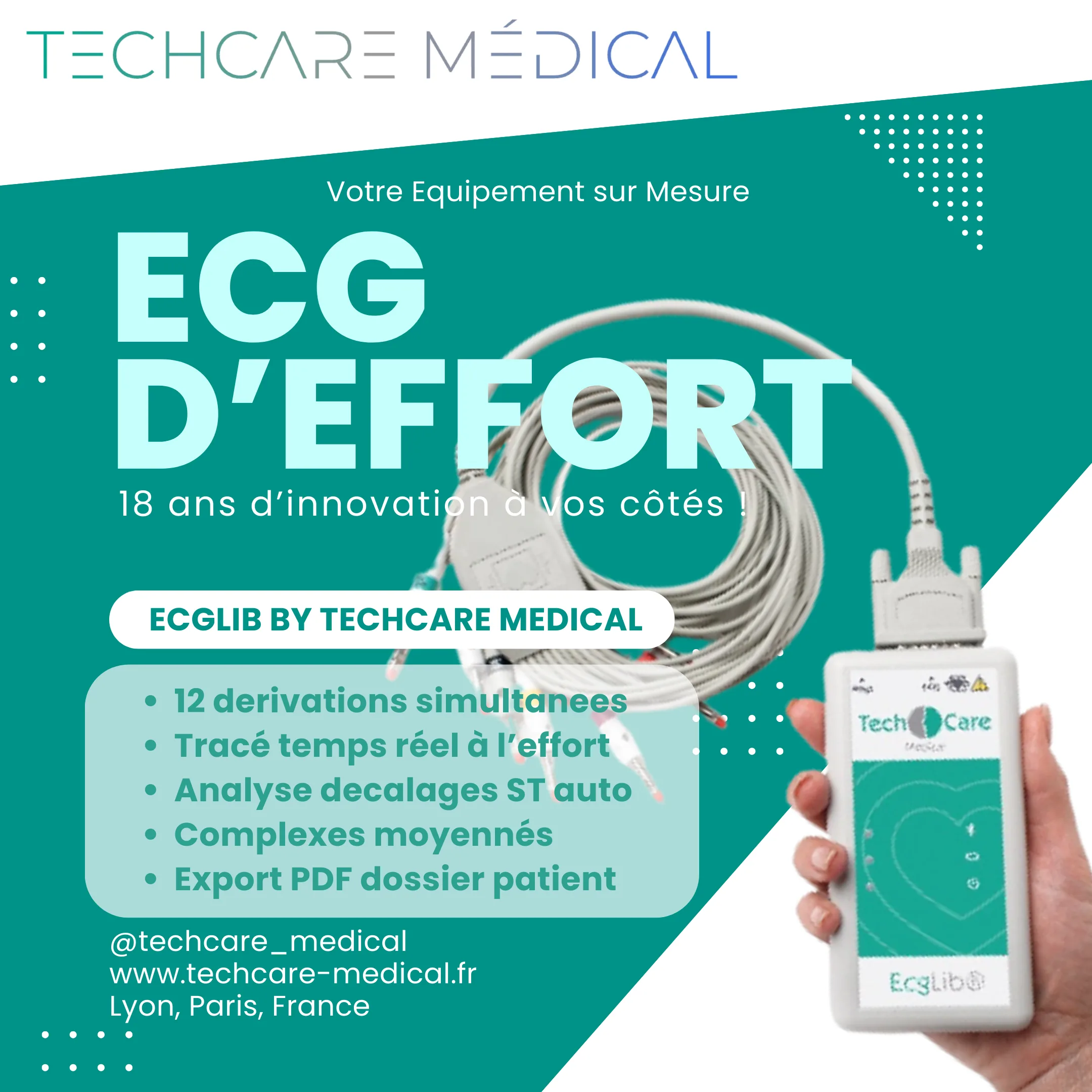 Équipement médical TechCare — Ecglib Easycardiograph Effort